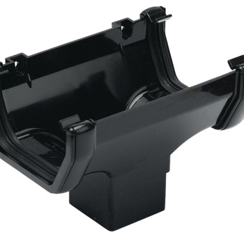 Square Line Gutter Running Outlet - Black