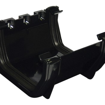 Square Line Gutter Union Bracket - Black