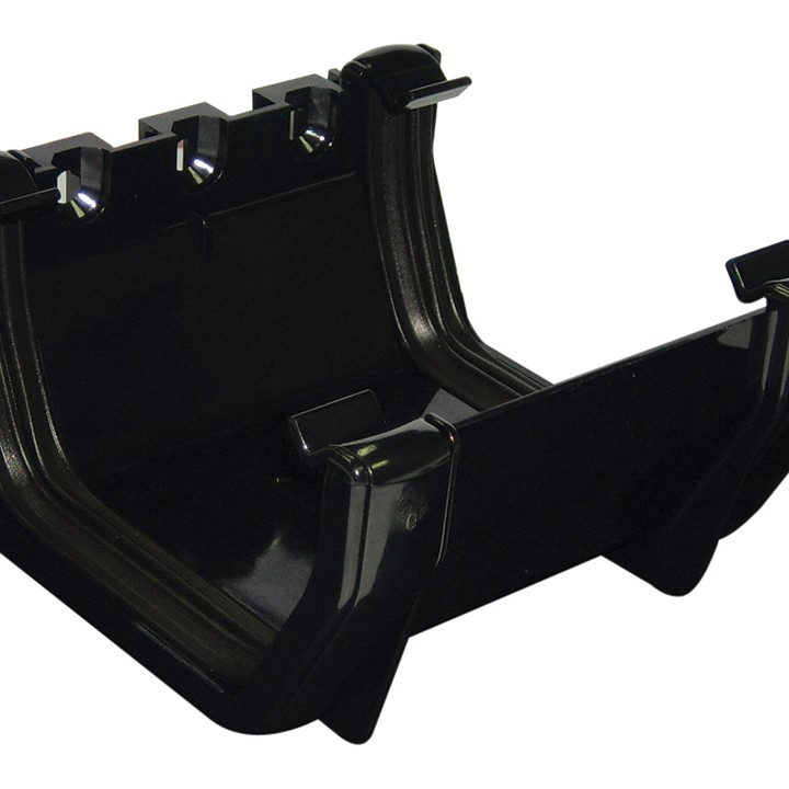 Square Line Gutter Union Bracket - Black