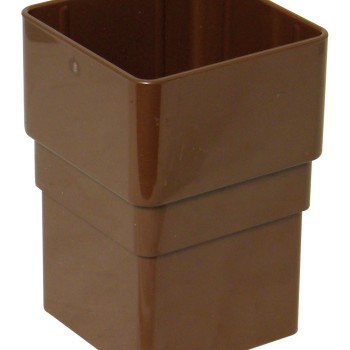 Square Line Downpipe Joiner Socket - Brown