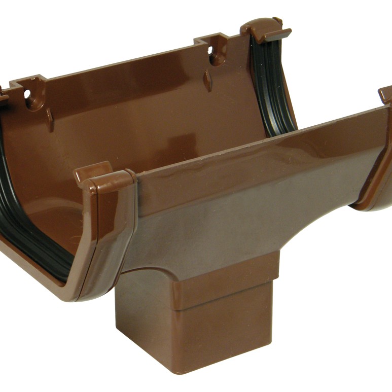 Square Line Gutter Running Outlet- Brown
