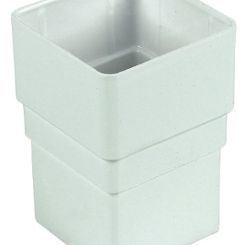 Square Line Downpipe Joiner Socket - White