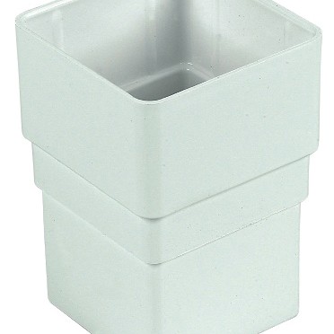 Square Line Downpipe Joiner Socket - White