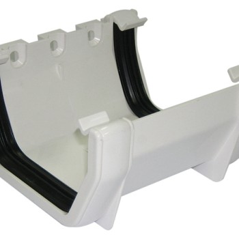 Square Line Gutter Union Bracket - White