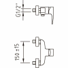  LEVER SHOWER MIXER TAP VALVE 150MM CENTRES 