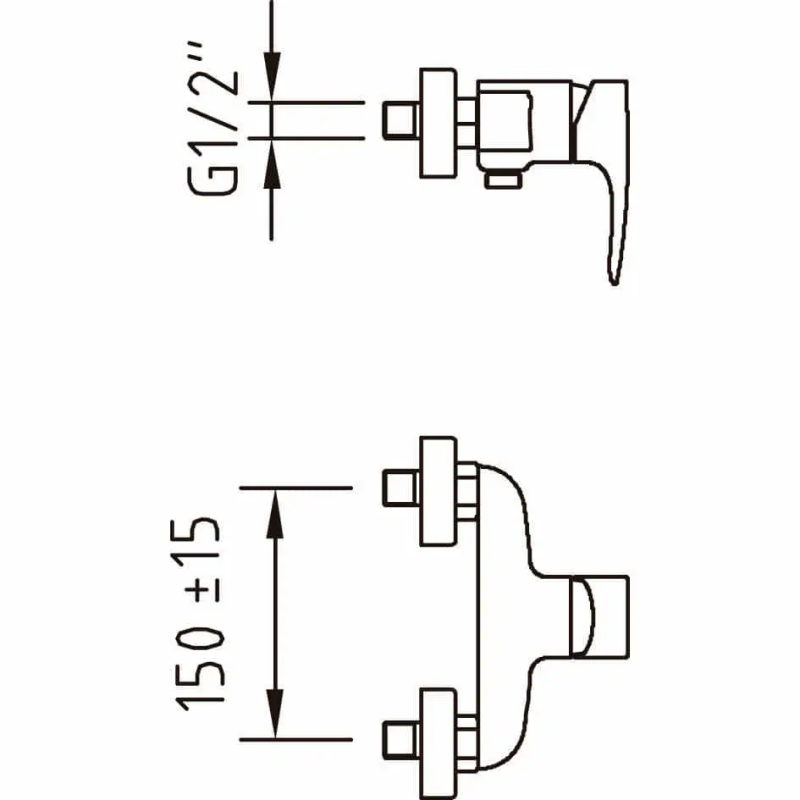  LEVER SHOWER MIXER TAP VALVE 150MM CENTRES 