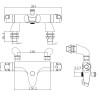 Nowton Thermostatic Bath Filler Shower Valve Black