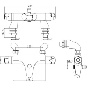 Nowton Thermostatic Bath Filler Shower Valve 