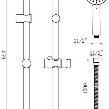 Gem Serena Slide Rail Kit Black