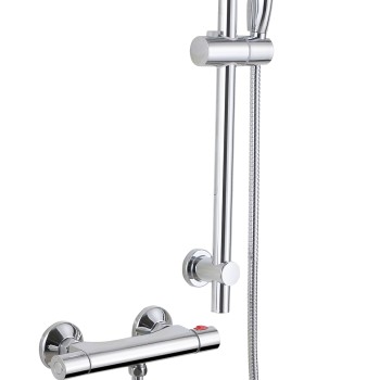 Gem Thermostatic Bar Mixer With Shower Rail Kit Chrome
