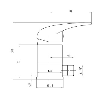 Caravan Shower Tap with 1/2" Swivel 
