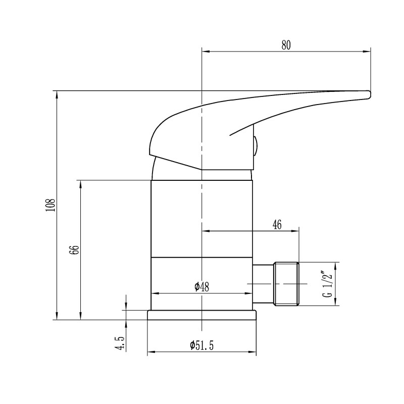 Caravan Shower Tap with 1/2" Swivel 