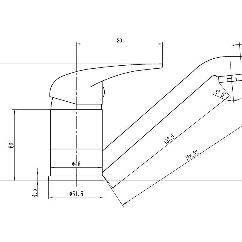 Chrome Single Lever Touring Caravan / Motorhome Mixer Tap