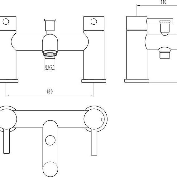 Pinford Bath Shower Mixer Black