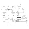 Belini Black Bath Shower Mixer With Head, Hose Holder