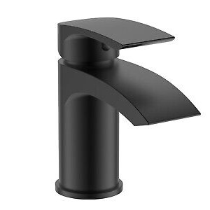 Belini Black Mini Basin Mixer C/W Click Waste