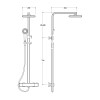 Round Black Thermostatic Shower Mixer With Rigid Riser Rail Kit