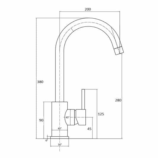 Manhattan Single Lever Kitchen Mixer Satin Stainless Steel