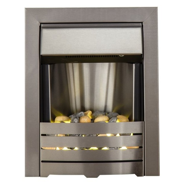 Sapphire Electric Fire in Brushed Steel
