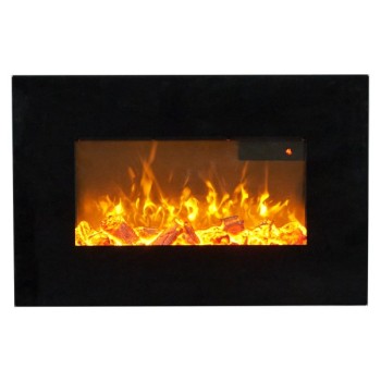 Sureflame Electric Wall Mounted Fire with Remote in Black, 26 Inch