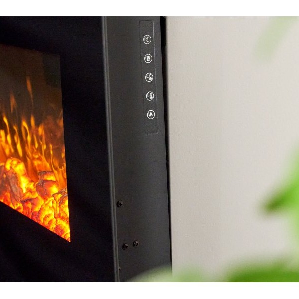 Sureflame Electric Wall Mounted Fire with Remote in Black, 26 Inch