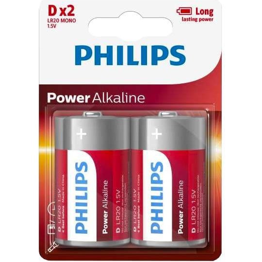 Philips D Size Power Alkaline - Pack of 2