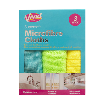 Microfibre Cleaning Cloths - 3 Pack