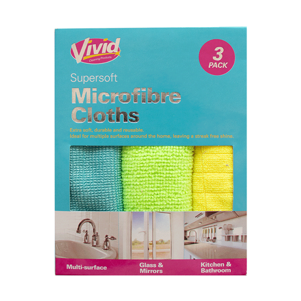 Microfibre Cleaning Cloths - 3 Pack