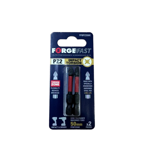 ForgeFast Impact Bits PZ2 x 50mm Card of 2