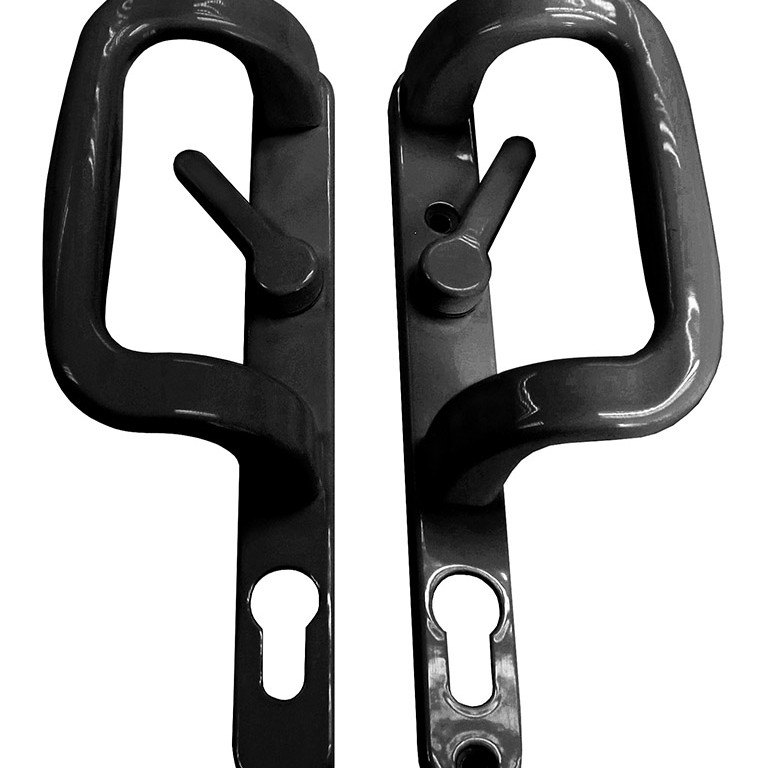 UPVC Inline Patio Door Handle XL Locking Black