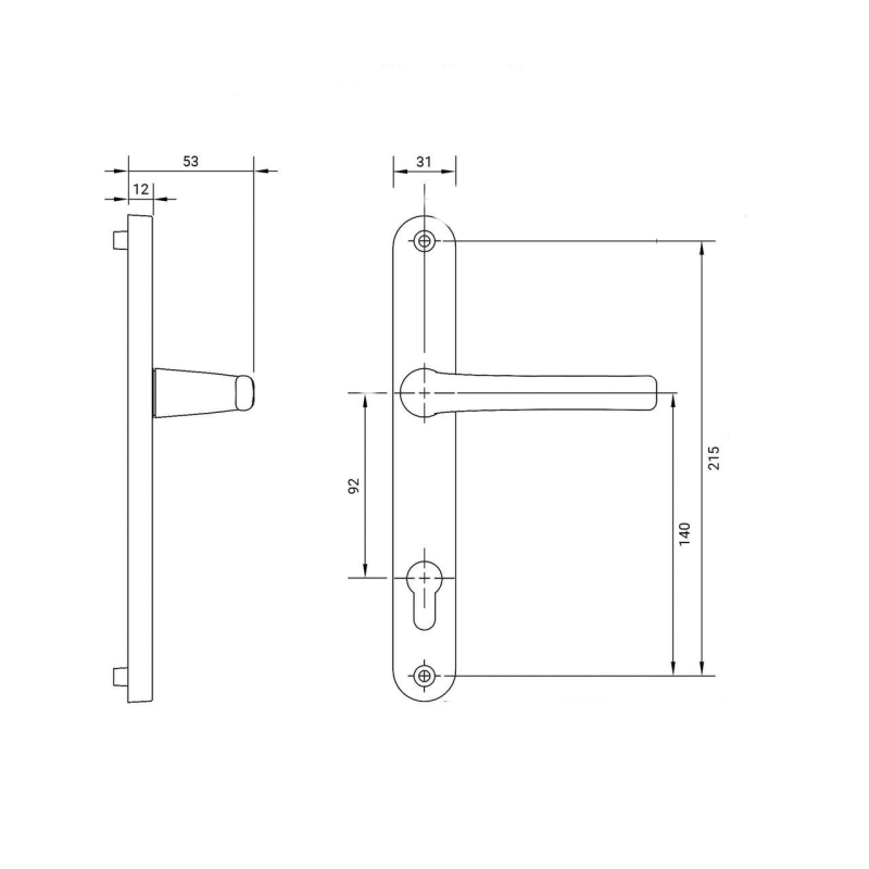 Eltherington UPVc Door Handle White New Style