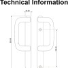 UPVC Inline Patio Door Handle XL Dummy White
