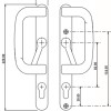 UPVC Inline Patio Door Handle XL Locking Black