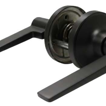 Black Flat Bar Passage Set 25mm Tube Latch