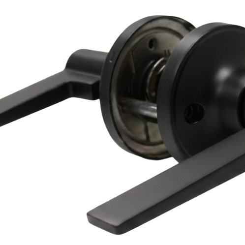 Black Flat Bar Privacy Handle Set 25mm Tube Latch