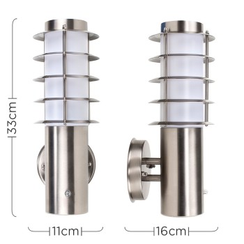 EQUINOX DUSK 'TIL DAWN WALL LANTERN IN BRUSHED CHROME