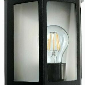 Black Half Lantern Aluminium 60W BC