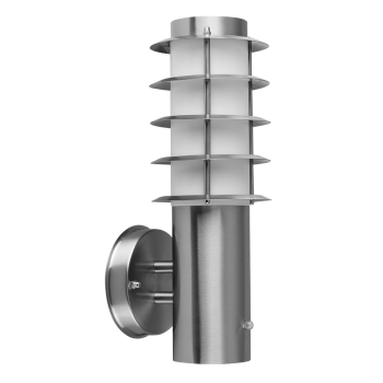 EQUINOX DUSK 'TIL DAWN WALL LANTERN IN BRUSHED CHROME