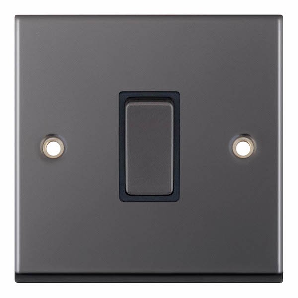 Black Nickel Black Insert 1 Gang  Switch 