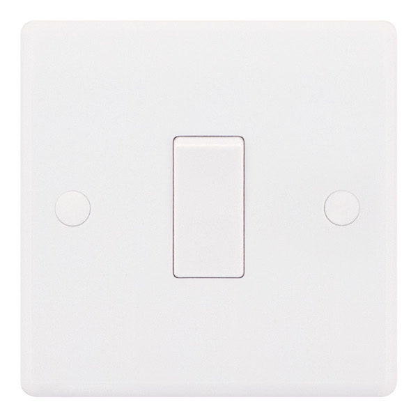 Smooth White 1 Gang 10A 1 or 2 Way Switch