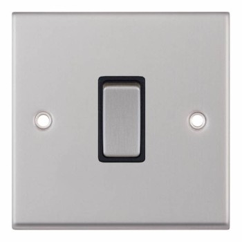 Satin Chrome Black Insert 1 Gang  Switch 