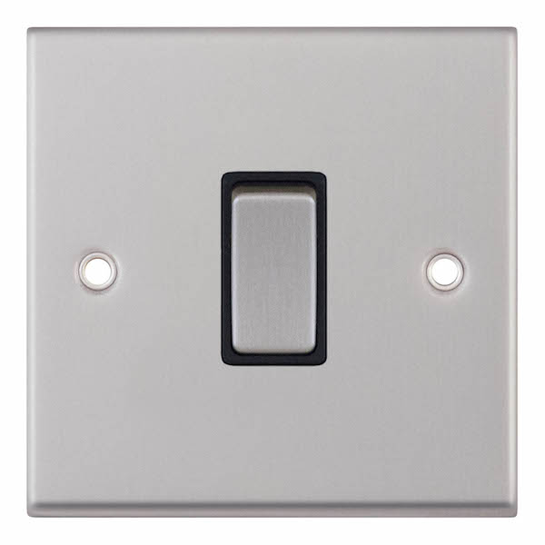 Satin Chrome Black Insert 1 Gang  Switch 