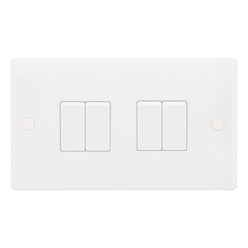 Smooth 4 Gang 10A 2 Way Switch