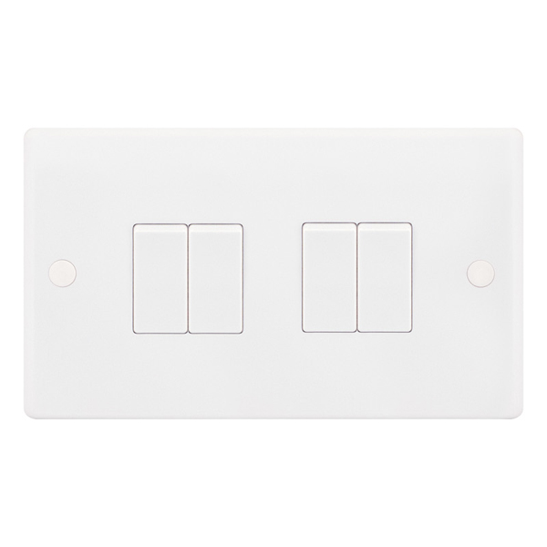 Smooth 4 Gang 10A 2 Way Switch