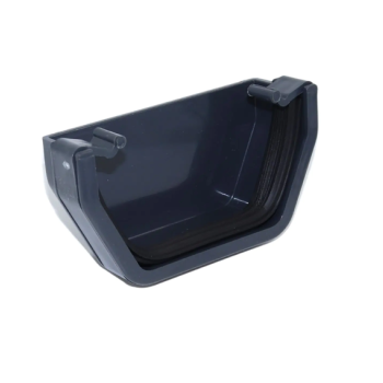 Square Line External Stop End - Anthracite Grey