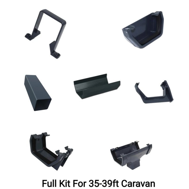 Full Set Anthracite Grey Square Line Guttering 35ft-39ft