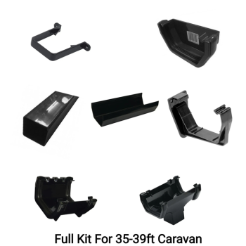 Full Set Black Square Line Guttering 35ft-39ft