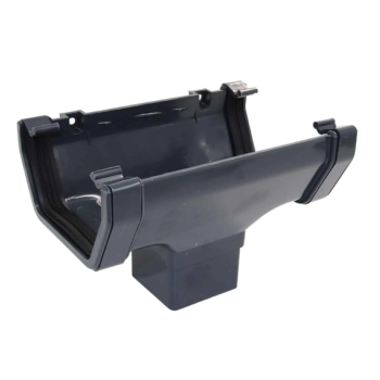 Square Line Gutter Running Outlet - Anthracite Grey