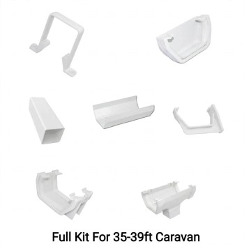 Full Set White Square Line Guttering 35ft-39ft