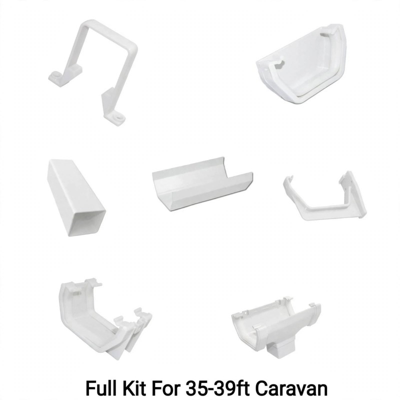 Full Set White Square Line Guttering 35ft-39ft